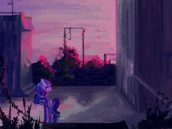 Size: 8000x6000 | Tagged: safe, artist:utauyan, coloratura, earth pony, pony, g4, the mane attraction, absurd resolution, building, countess coloratura, female, looking back, poster, scenery, solo