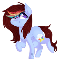 Size: 1430x1479 | Tagged: safe, artist:shiromidorii, oc, oc only, oc:maizzey starr, earth pony, pony, one eye closed, raised hoof, simple background, solo, transparent background, wink