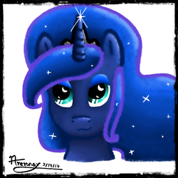 Size: 1000x1000 | Tagged: safe, artist:arezonox, princess luna, alicorn, pony, g4, bust, female, portrait, simple background, solo, white background