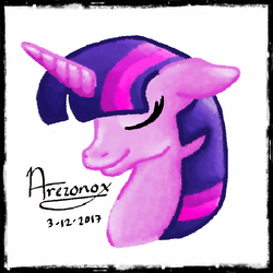 Size: 1000x1000 | Tagged: safe, artist:arezonox, twilight sparkle, pony, g4, bust, female, portrait, simple background, solo, white background