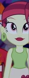 Size: 190x500 | Tagged: safe, screencap, heath burns, rose heart, equestria girls, g4, my little pony equestria girls: rainbow rocks, cropped, ear piercing, earring, heart, jewelry, piercing, smiling, welcome to the show
