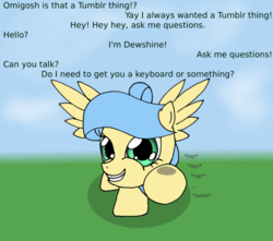 Size: 500x442 | Tagged: safe, artist:cybersquirrel, oc, oc only, oc:dewshine dawnlight, pegasus, pony, female, solo, tumblr