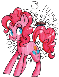 Size: 1471x1891 | Tagged: safe, artist:sunnyhoneybone, pinkie pie, female, food, pi, pi day, pie, simple background, smiling, solo, transparent background