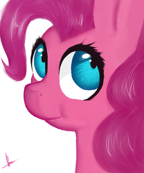 Size: 1000x1200 | Tagged: safe, artist:kifshestand44, pinkie pie, earth pony, pony, g4, bust, female, portrait, simple background, smiling, solo, white background