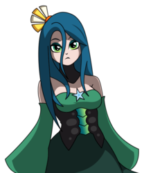 Size: 564x679 | Tagged: safe, artist:rosemile mulberry, queen chrysalis, human, g4, clothes, female, humanized, looking at you, serious, serious face, simple background, solo, white background