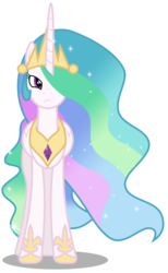 Size: 1846x3000 | Tagged: safe, artist:brony-works, princess celestia, alicorn, pony, g4, crown, female, jewelry, mare, peytral, regalia, simple background, solo, transparent background, vector