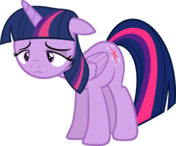 Size: 6000x4976 | Tagged: safe, artist:slb94, twilight sparkle, alicorn, pony, g4, absurd resolution, female, floppy ears, folded wings, frown, mare, simple background, solo, tired, transparent background, twilight sparkle (alicorn), vector
