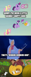 Size: 300x729 | Tagged: safe, edit, edited screencap, screencap, fluttershy, gravedigger hooffield, twilight sparkle, alicorn, mouse, pegasus, pony, g4, the hooffields and mccolts, caption, cinderella, disney, fairy godmother, flying, hooffield family, imgflip, magic, meme, pumpkin, twilight sparkle (alicorn), wand