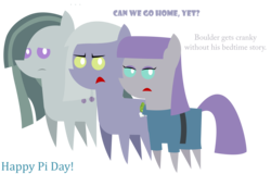 Size: 2600x1667 | Tagged: safe, artist:sketchmcreations, limestone pie, marble pie, maud pie, earth pony, pony, g4, ..., annoyed, bored, female, frown, glare, mare, open mouth, pi day, pointy ponies, simple background, transparent background, unamused