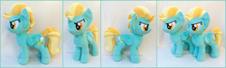 Size: 2439x742 | Tagged: safe, artist:lilmoon, lightning dust, g4, irl, photo, plushie, self ponidox, solo