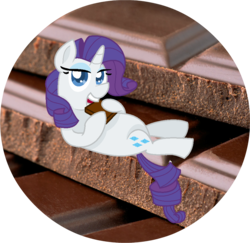 Size: 960x934 | Tagged: safe, artist:redrose26, rarity, g4, chocolate, female, food, ms paint, solo