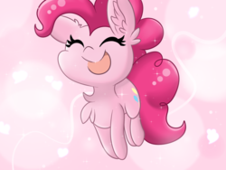 Size: 1400x1050 | Tagged: safe, artist:meowmavi, pinkie pie, earth pony, pony, g4, chest fluff, cute, diapinkes, eyes closed, female, happy, solo