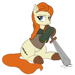 Size: 1200x1200 | Tagged: safe, artist:graboiidz, oc, oc only, oc:nordpone, earth pony, pony, solo, sword, weapon