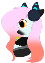 Size: 1024x1431 | Tagged: safe, artist:php146, oc, oc only, earth pony, pony, bell, bell collar, bust, collar, eye clipping through hair, female, mare, portrait, simple background, solo, transparent background
