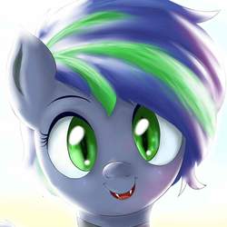 Size: 1285x1285 | Tagged: safe, oc, oc only, bat pony, pony, bust, cute, looking at you, portrait, solo