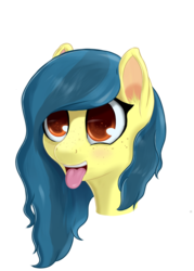 Size: 1750x2450 | Tagged: safe, artist:vulsegardt, oc, oc only, oc:river, pony, bust, portrait, simple background, solo, tongue out, transparent background