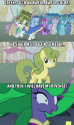 Size: 500x844 | Tagged: safe, carrot top, golden harvest, mane-iac, rarity, g4, caption, image macro, meme, text