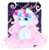 Size: 1886x1935 | Tagged: safe, artist:koveliana, oc, oc only, oc:pandorea, pony, chromatic aberration, commission, ear piercing, female, flower, flower in hair, heterochromia, horn, mare, piercing, smiling, solo