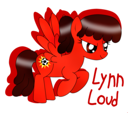 Size: 952x839 | Tagged: safe, artist:katiekane822, pegasus, pony, base used, female, lynn loud, mare, nickelodeon, ponified, ponytail, simple background, solo, the loud house, transparent background