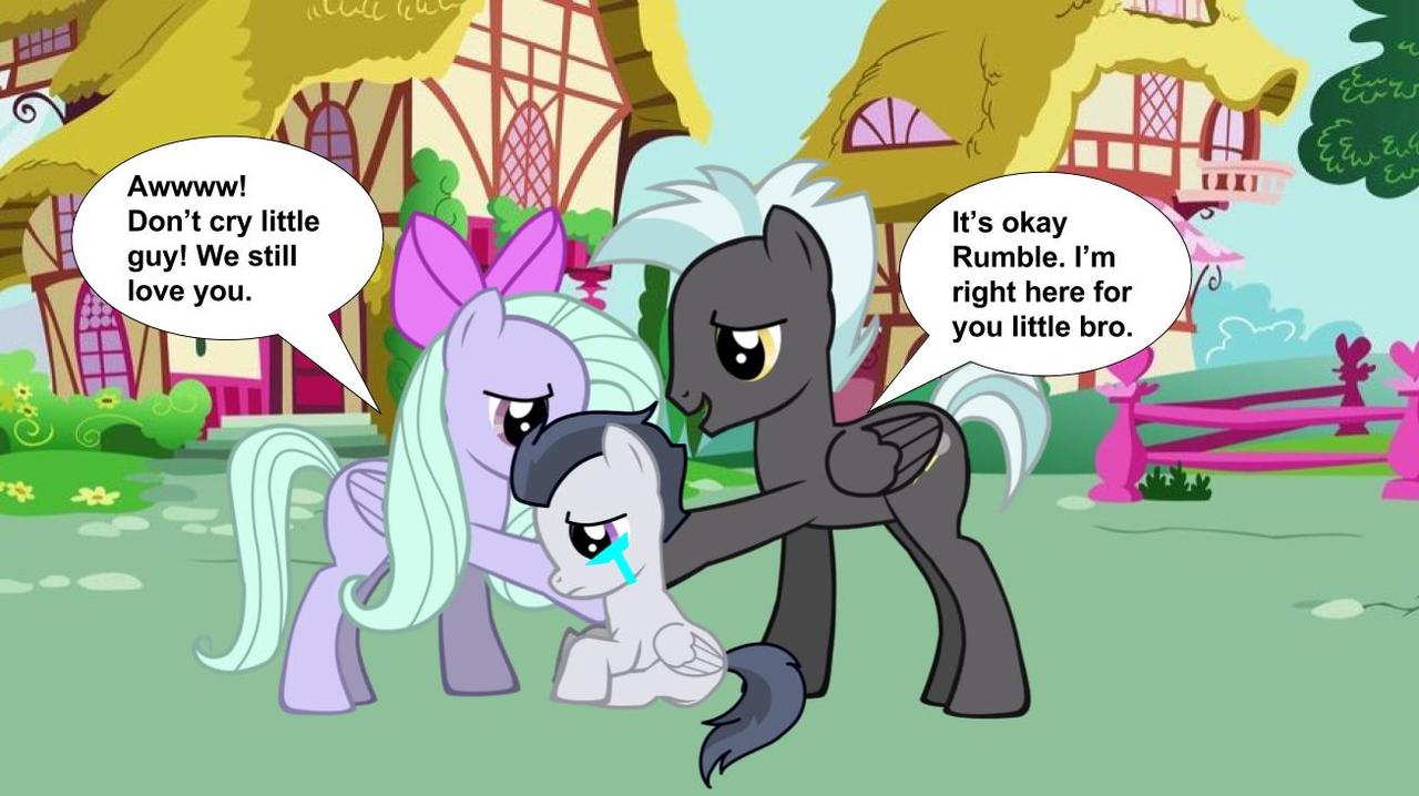 Mlp Scared Rumble #1387863 - safe, artist:jawsandgumballfan24, flitter, rumble ...