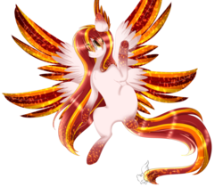 Size: 1024x860 | Tagged: safe, artist:php146, oc, oc only, oc:sora, pony, seraph, eye clipping through hair, female, mare, multiple wings, rainbow power, simple background, solo, transparent background