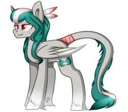 Size: 1651x1440 | Tagged: safe, artist:despotshy, oc, oc only, oc:alissa, pegasus, pony, augmented tail, female, mare, nose piercing, nose ring, piercing, simple background, solo, transparent background