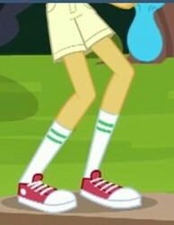 Size: 351x453 | Tagged: safe, snails, equestria girls, g4, my little pony equestria girls: legend of everfree, clothes, converse, legs, pictures of legs, shoes, shorts, sneakers, socks, solo