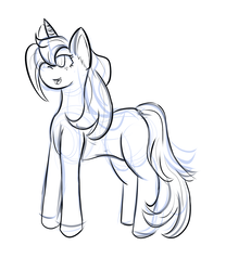 Size: 1280x1540 | Tagged: safe, artist:silver-draws-ponies, oc, oc only, pony, unicorn, sketch, solo