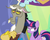 Size: 951x768 | Tagged: safe, screencap, discord, twilight sparkle, alicorn, pony, celestial advice, g4, my little pony: friendship is magic, crossed arms, twilight sparkle (alicorn), twilight's castle, unamused