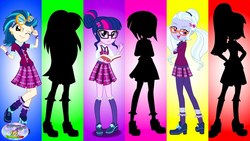 Size: 1280x720 | Tagged: safe, indigo zap, lemon zest, sci-twi, sour sweet, sugarcoat, sunny flare, twilight sparkle, equestria girls, g4, shadow six, silhouette