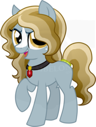 Size: 648x863 | Tagged: safe, artist:tambelon, oc, oc only, oc:bedtime story, crystal pony, pony, female, jewelry, mare, pendant, ponysona, solo, watermark