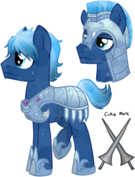 Size: 600x785 | Tagged: safe, artist:tambelon, oc, oc only, oc:sapphire lance, crystal pony, pony, armor, crystal guard, crystal guard armor, male, reference sheet, solo, stallion