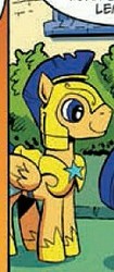 Size: 121x288 | Tagged: safe, idw, screencap, flash sentry, pegasus, pony, g4, micro-series #10, my little pony micro-series, spoiler:comic, armor, cropped, helmet, male, smiling, solo, wings