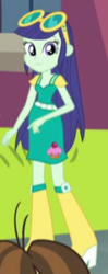 Size: 119x299 | Tagged: safe, screencap, blueberry cake, wiz kid, all's fair in love & friendship games, equestria girls, g4, my little pony equestria girls: friendship games, boots, cropped, cupcake, food, glasses, high heel boots, looking at you