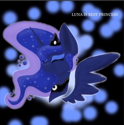 Size: 796x805 | Tagged: safe, artist:strawberry-heartrose, princess luna, alicorn, pony, g4, best pony, bust, eyes closed, female, portrait, solo