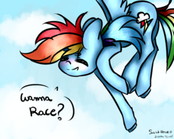 Size: 1024x819 | Tagged: safe, artist:scentrose, rainbow dash, pegasus, pony, g4, backwards cutie mark, female, flying, solo