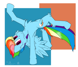 Size: 3500x3000 | Tagged: safe, artist:starrypallet, rainbow dash, pegasus, pony, g4, chest fluff, cute, dancing, female, high res, mare, simple background, solo, wings