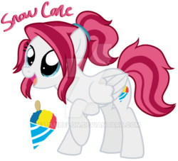 Size: 600x544 | Tagged: safe, artist:tambelon, oc, oc only, oc:snow cone, pegasus, pony, base used, female, mare, solo, watermark