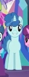Size: 100x264 | Tagged: safe, screencap, night glider, party favor, sugar belle, pony, unicorn, celestial advice, g4, season 7, cropped, cute, favorbetes, female, grin, happy, horn, looking at you, male, mare, offscreen character, smiling, solo focus, stallion