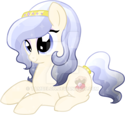 Size: 600x554 | Tagged: safe, artist:tambelon, oc, oc only, oc:opalescent pearl, crystal pony, pony, female, jewelry, mare, solo, watermark