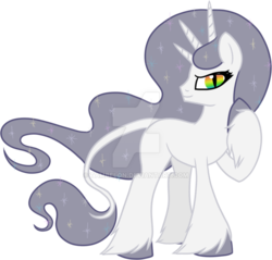 Size: 900x862 | Tagged: safe, artist:tambelon, oc, oc only, oc:siren, classical unicorn, pony, unicorn, cloven hooves, female, horn, leonine tail, mare, simple background, solo, transparent background, tricorn, unshorn fetlocks, watermark