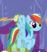 Size: 178x200 | Tagged: safe, screencap, rainbow dash, pegasus, pony, celestial advice, g4, female, flying, mare, picture for breezies, smiling, solo, wings