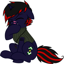 Size: 600x602 | Tagged: safe, artist:tambelon, oc, oc only, oc:darkmatter, pony, female, mare, red and black oc, solo