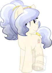 Size: 504x700 | Tagged: safe, artist:tambelon, oc, oc only, oc:opalescent pearl, crystal pony, pony, female, mare, solo, watermark