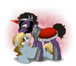 Size: 800x692 | Tagged: safe, artist:tambelon, oc, oc only, oc:bedtime story, oc:keen wit, pony, bedwit, blushing, clothes, cosplay, costume, female, male, mare, ponysona, roleplaying, shipping, stallion, watermark