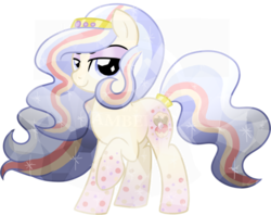 Size: 800x635 | Tagged: safe, artist:tambelon, oc, oc only, oc:opalescent pearl, crystal pony, pony, female, mare, rainbow power, rainbow power-ified, simple background, solo, transparent background, watermark