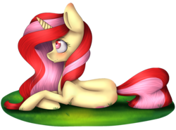 Size: 4200x3100 | Tagged: safe, artist:yeadatchantilly, oc, oc only, pony, unicorn, female, high res, mare, prone, simple background, solo, transparent background