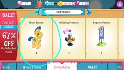 Size: 1280x720 | Tagged: safe, gameloft, screencap, flash sentry, pony, g4, male, solo