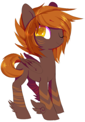 Size: 457x661 | Tagged: safe, artist:sorasku, oc, oc only, pegasus, pony, colored pupils, female, mare, one eye closed, simple background, smiling, solo, transparent background, winged hooves, wink
