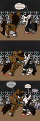 Size: 800x2400 | Tagged: safe, artist:usagi-zakura, dinky hooves, oc, oc:mister clever, cyberman, cyborg, pony, g4, comic, doctor who, doctor who spoilers, missy, ponified, spoilers for another series, the master